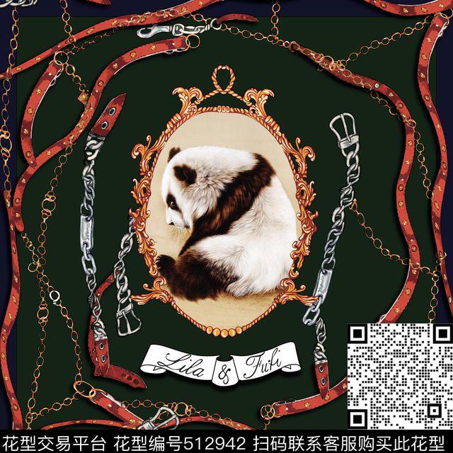 欧式宫廷风链条狗狗数码印花华亿平台下载（图片编号: 512942） - 瓦栏（Walan）