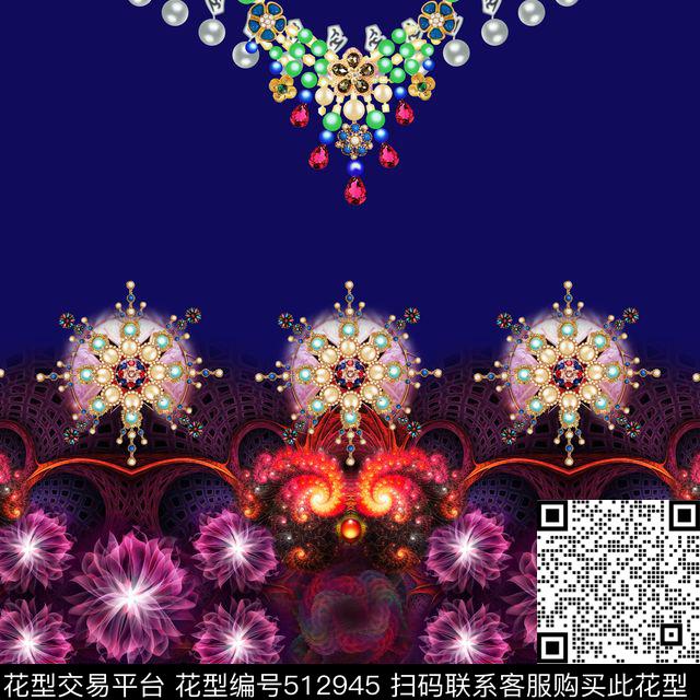 欧式宫廷珠宝数码印花华亿平台下载（图片编号: 512945） - 瓦栏（Walan）