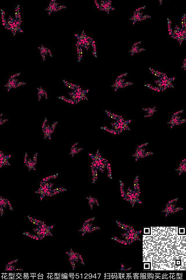 简约千鸟格艺术变形传统印花华亿平台下载（图片编号: 512947） - 瓦栏（Walan）