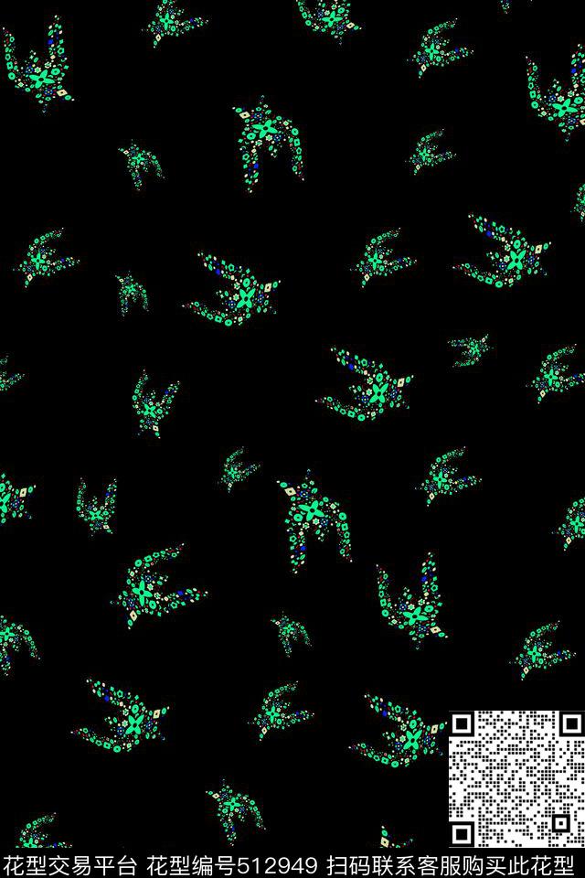 简约千鸟格艺术变形传统印花华亿平台下载（图片编号: 512949） - 瓦栏（Walan）