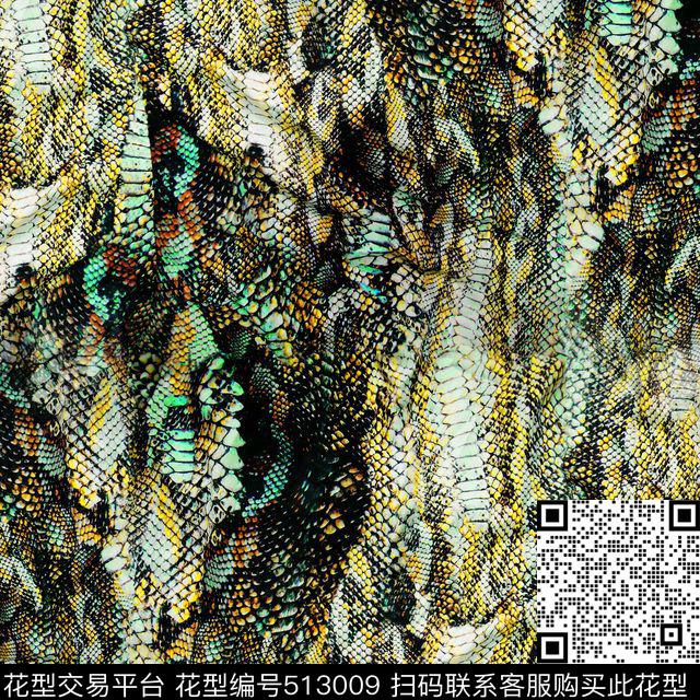 动物纹蛇皮数码印花华亿平台下载（图片编号: 513009） - 瓦栏（Walan）