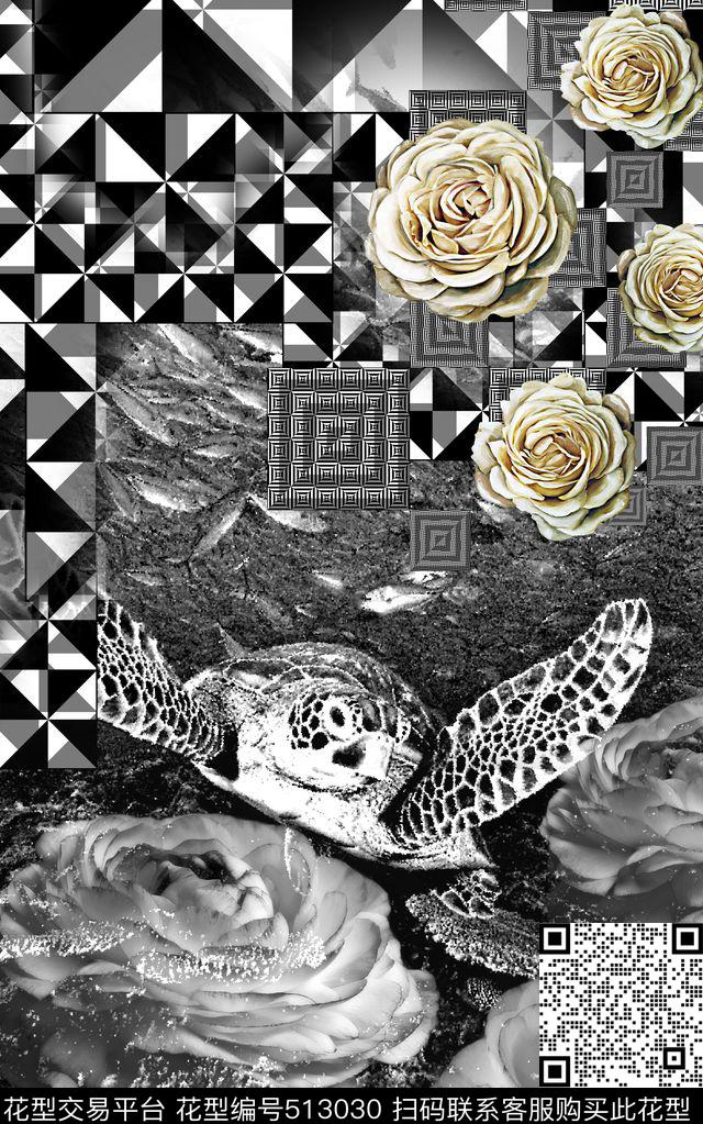 创意黑白服装数码印花华亿平台下载（图片编号: 513030） - 瓦栏（Walan）