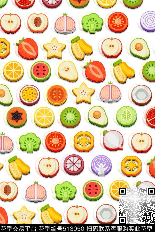 创意水彩水果传统印花华亿平台下载（图片编号: 513050） - 瓦栏（Walan）