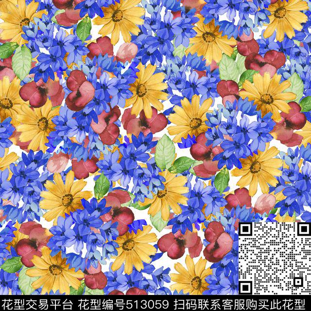 花卉花朵花瓣数码印花华亿平台下载（图片编号: 513059） - 瓦栏（Walan）