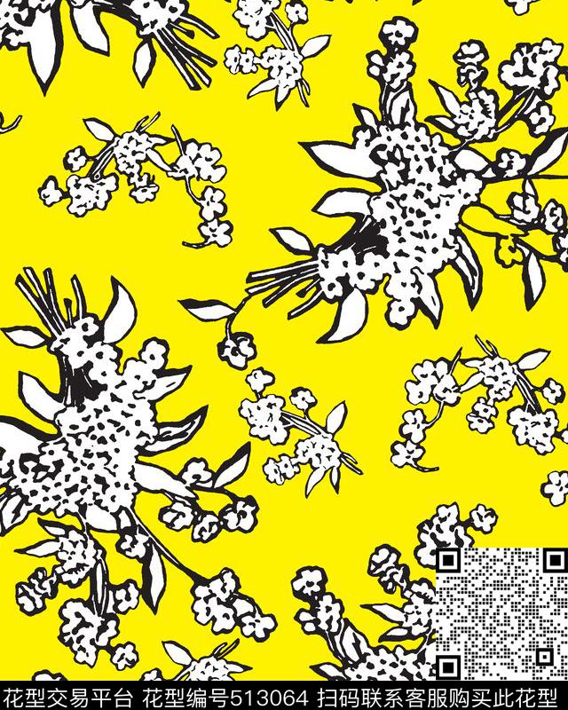 几何花瓣花朵传统印花华亿平台下载（图片编号: 513064） - 瓦栏（Walan）