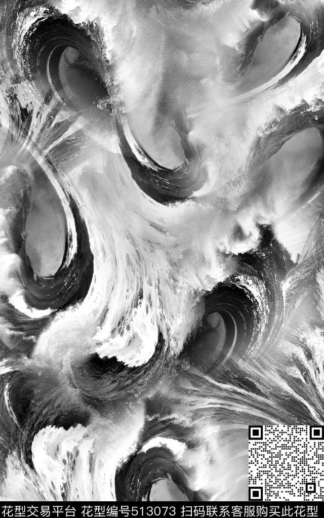 创意黑白系列数码印花华亿平台下载（图片编号: 513073） - 瓦栏（Walan）