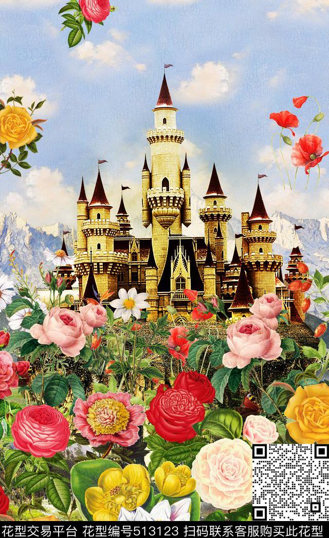 手绘欧美时尚DGDolce&Gabbana杜嘉班纳油画城堡风景花卉定位手绘欧美时尚DGDolce&Gabbana杜嘉班纳油画城堡风景花卉古典复古女装衬衫T桖连衣裙欧式宫廷K【建筑】数码印花华亿平台下载（图片编号: 513123） - 瓦栏（Walan）