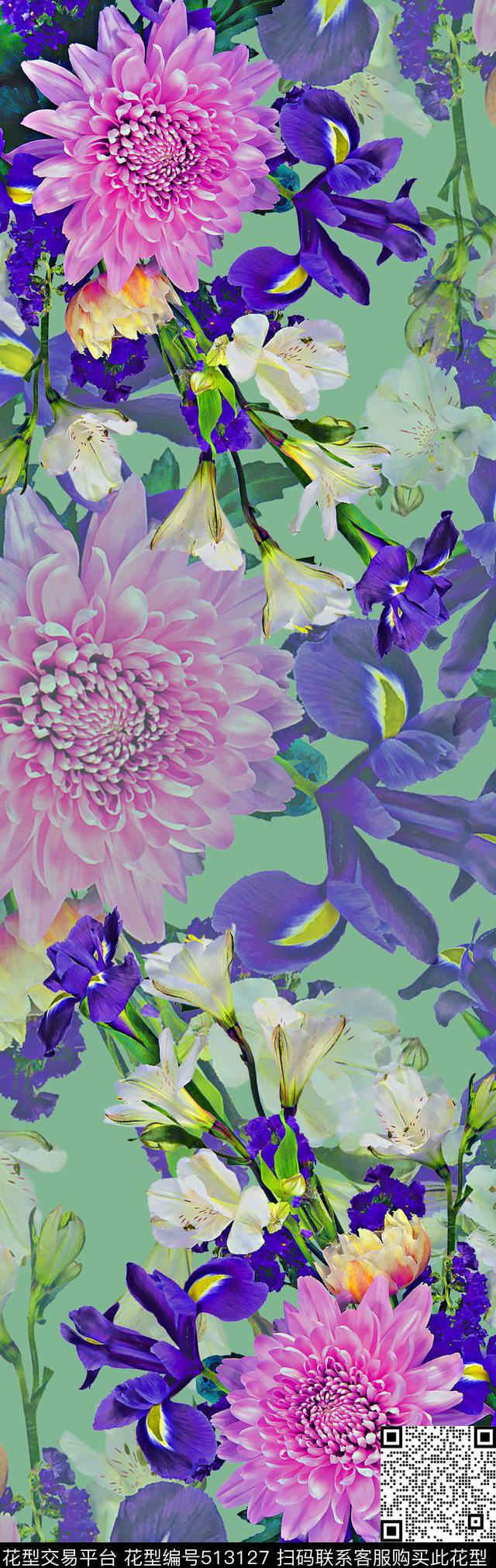 时尚大气长巾数码印花华亿平台下载（图片编号: 513127） - 瓦栏（Walan）