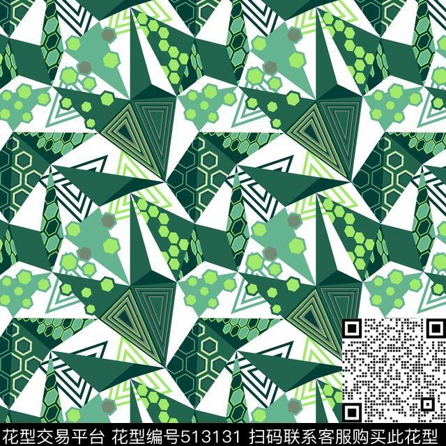 蜂窝几何几何图形传统印花华亿平台下载（图片编号: 513131） - 瓦栏（Walan）
