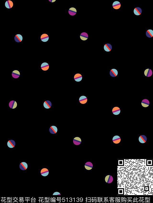 传统印花卡通波点小球几何传统印花华亿平台下载（图片编号: 513139） - 瓦栏（Walan）