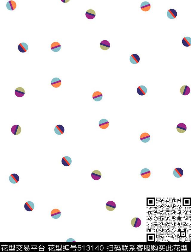 传统印花卡通波点小球几何传统印花华亿平台下载（图片编号: 513140） - 瓦栏（Walan）