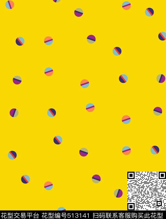 传统印花卡通波点小球几何传统印花华亿平台下载（图片编号: 513141） - 瓦栏（Walan）