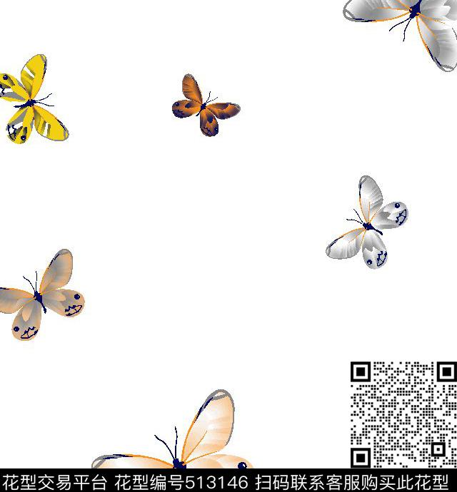 2016华亿平台时尚流行缤纷蝴蝶传统印花华亿平台下载（图片编号: 513146） - 瓦栏（Walan）