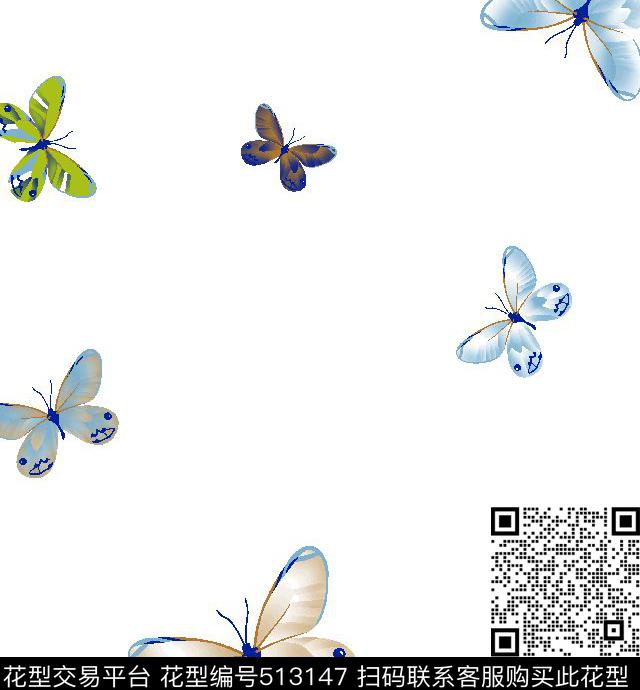 2016华亿平台时尚流行缤纷蝴蝶传统印花华亿平台下载（图片编号: 513147） - 瓦栏（Walan）