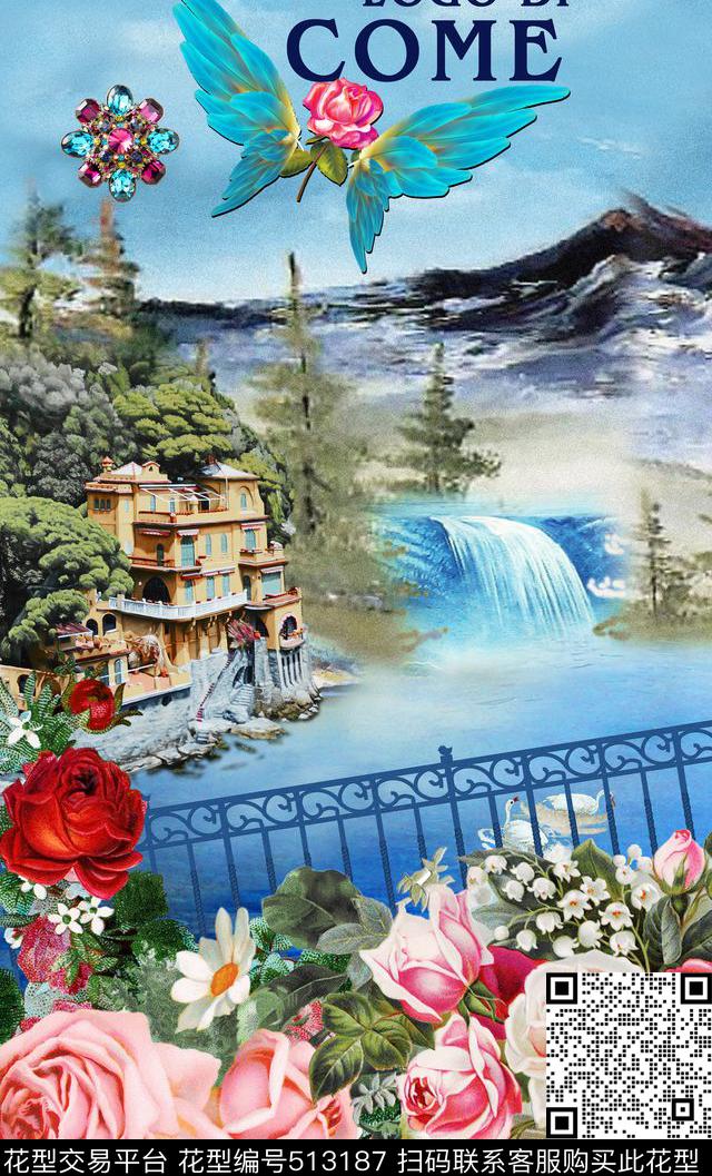 D&G杜嘉班纳海边数码印花华亿平台下载（图片编号: 513187） - 瓦栏（Walan）