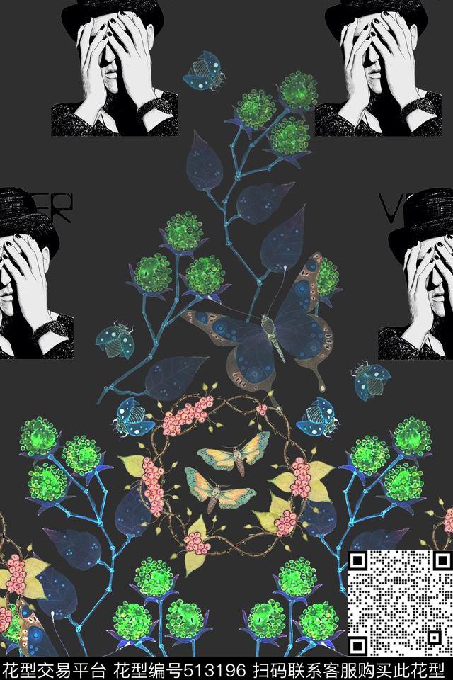 创意图案设计创意服装面料花卉数码印花华亿平台下载（图片编号: 513196） - 瓦栏（Walan）