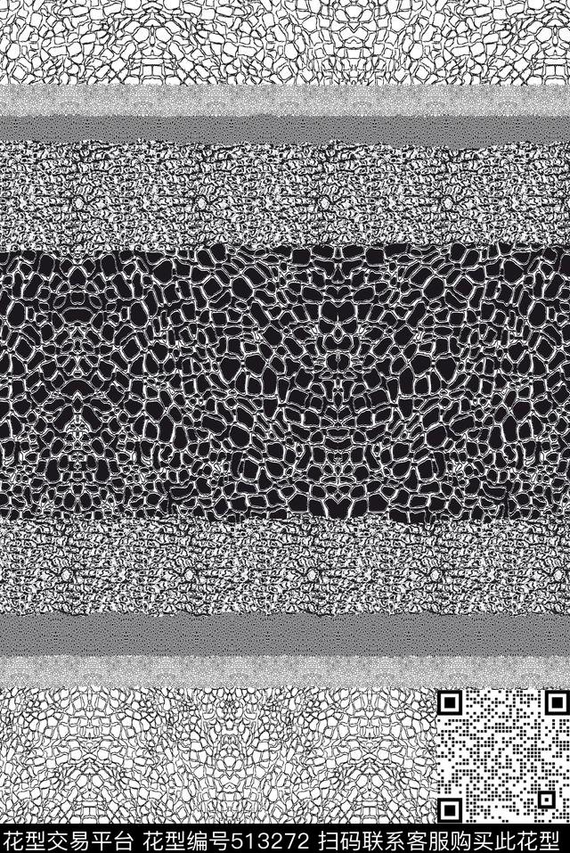动物纹黑白流行传统印花华亿平台下载（图片编号: 513272） - 瓦栏（Walan）