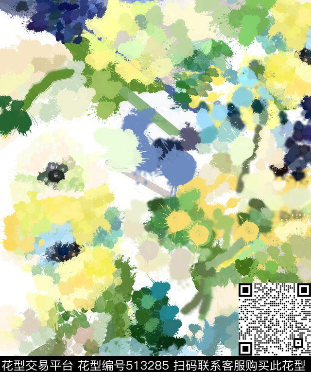 花卉流行秋冬数码印花华亿平台下载（图片编号: 513285） - 瓦栏（Walan）