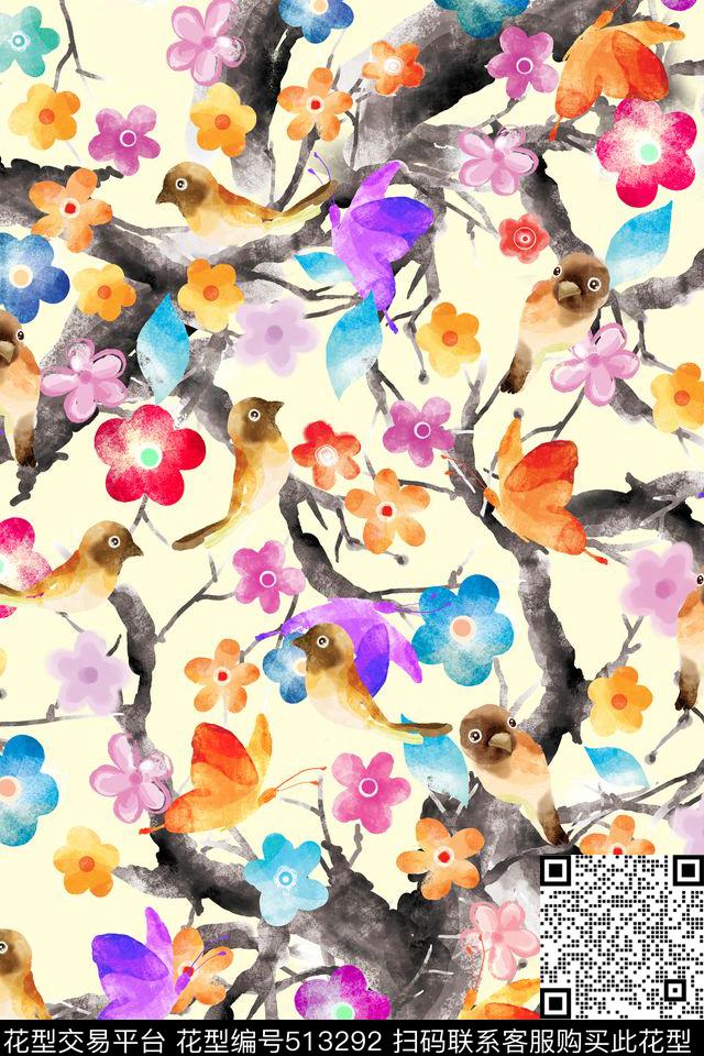 水彩小碎花手绘数码印花华亿平台下载（图片编号: 513292） - 瓦栏（Walan）