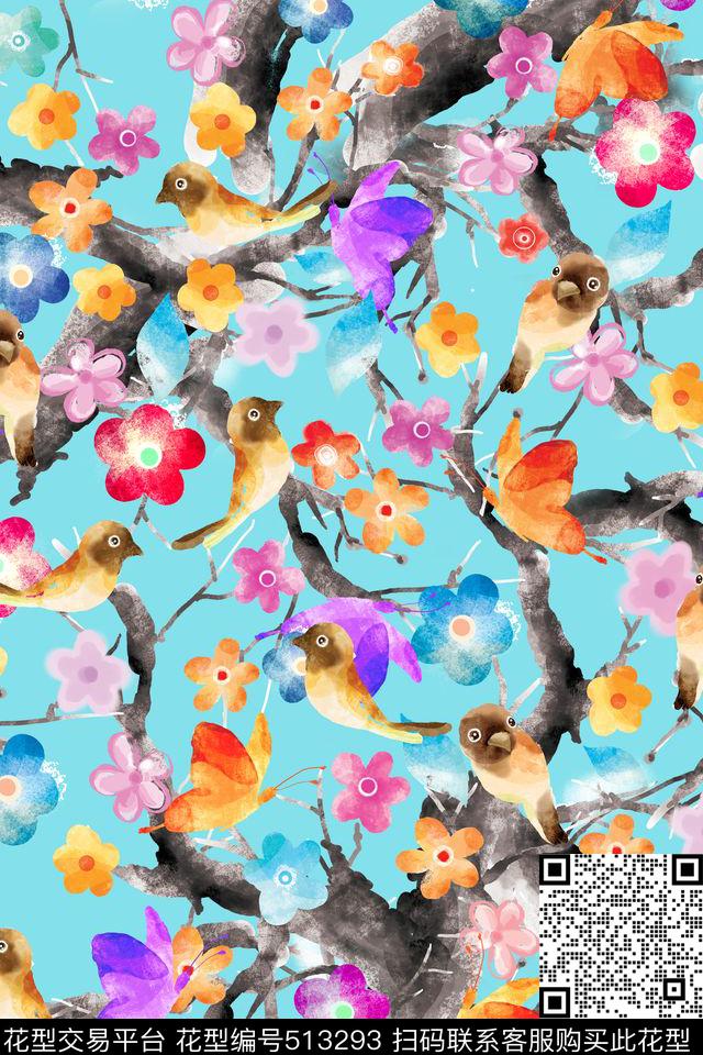 水彩小碎花手绘数码印花华亿平台下载（图片编号: 513293） - 瓦栏（Walan）