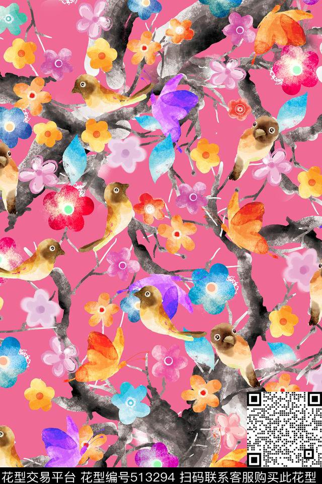 水彩小碎花手绘数码印花华亿平台下载（图片编号: 513294） - 瓦栏（Walan）