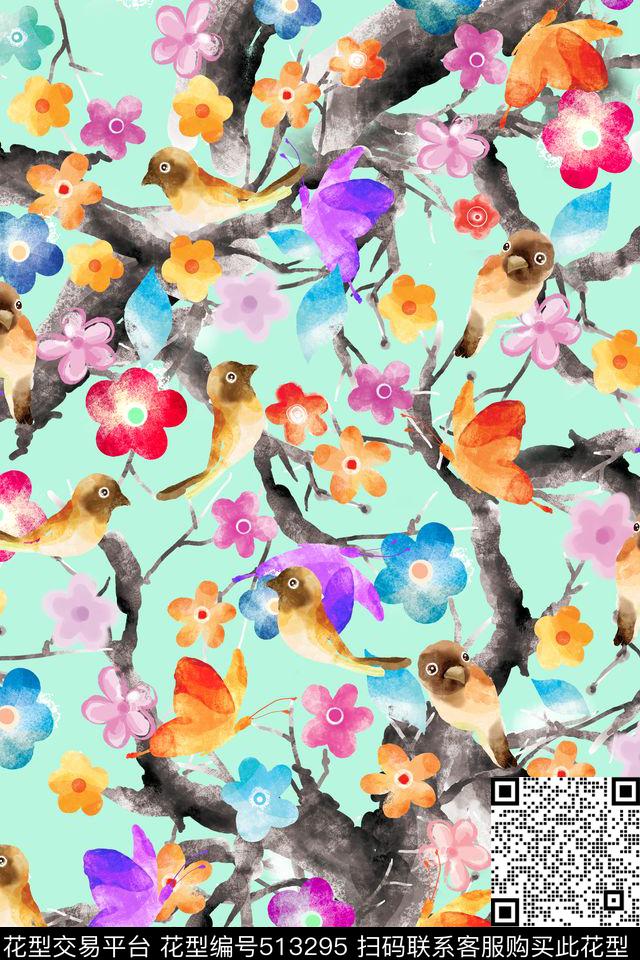 水彩小碎花手绘数码印花华亿平台下载（图片编号: 513295） - 瓦栏（Walan）
