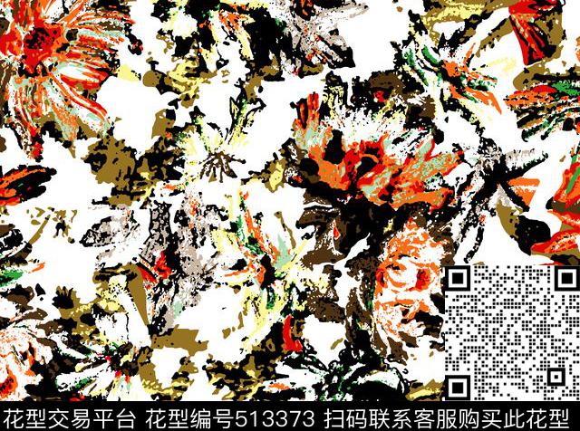 潮流抽象欧美风格传统印花华亿平台下载（图片编号: 513373） - 瓦栏（Walan）