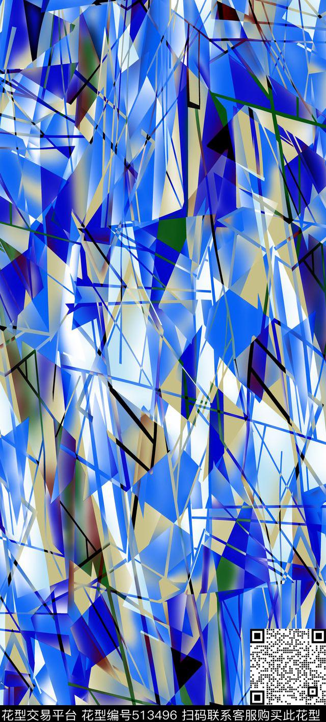 几何时尚现代数码印花华亿平台下载（图片编号: 513496） - 瓦栏（Walan）