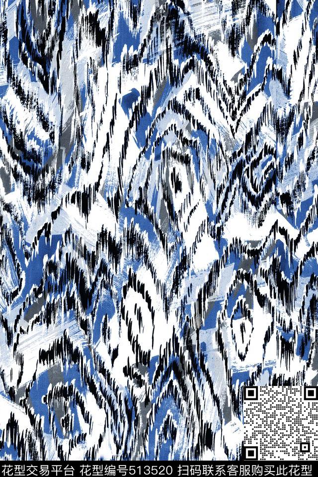 羽毛羽毛肌理波浪形传统印花华亿平台下载（图片编号: 513520） - 瓦栏（Walan）