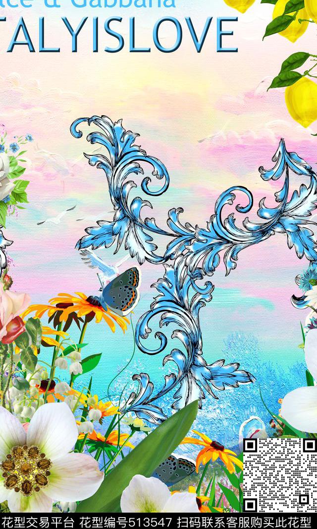 最新时尚流行杜嘉班纳Dolce&Gabbana高级成衣走秀款数码印花华亿平台下载（图片编号: 513547） - 瓦栏（Walan）