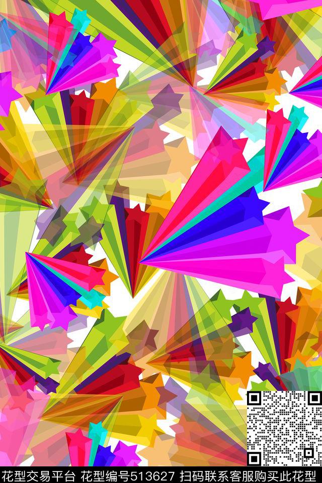 休闲彩虹色彩碰撞数码印花华亿平台下载（图片编号: 513627） - 瓦栏（Walan）