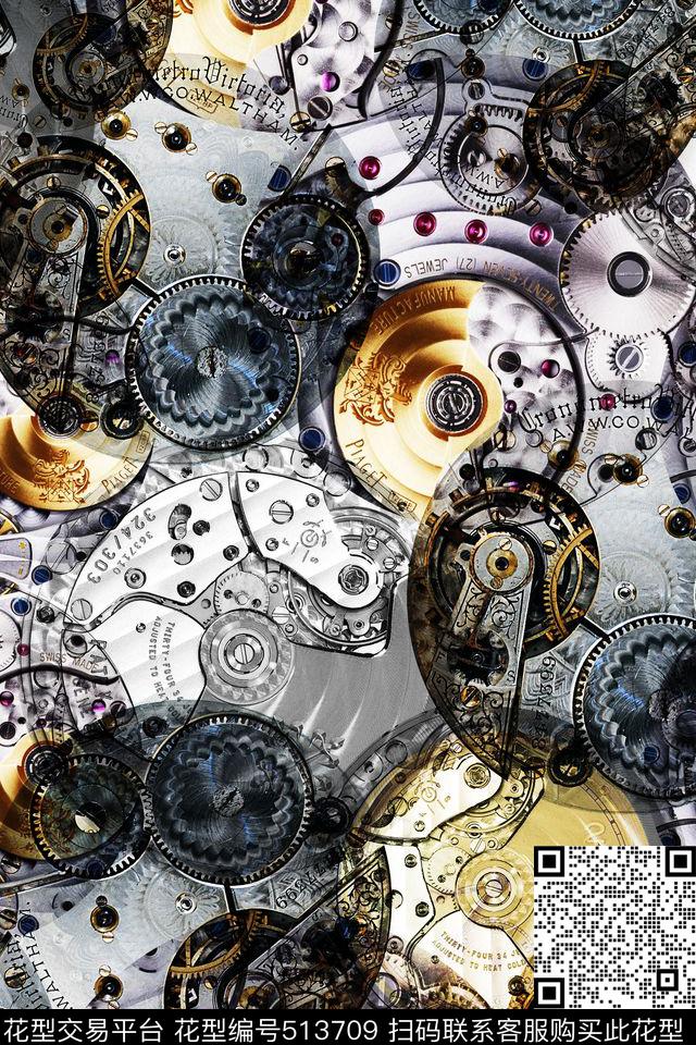 流行时尚手表机芯男士衬衫T恤数码印花华亿平台下载（图片编号: 513709） - 瓦栏（Walan）