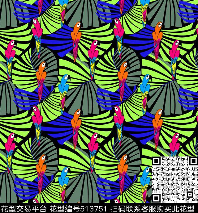 数码印花动物植物传统印花华亿平台下载（图片编号: 513751） - 瓦栏（Walan）