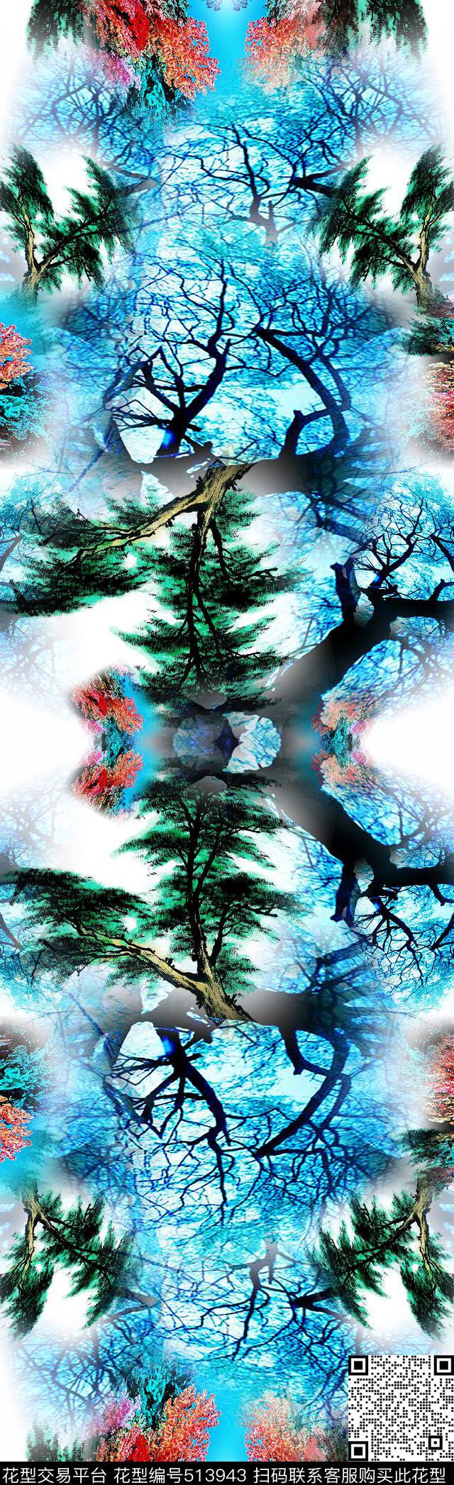 长巾大牌定位花数码印花华亿平台下载（图片编号: 513943） - 瓦栏（Walan）