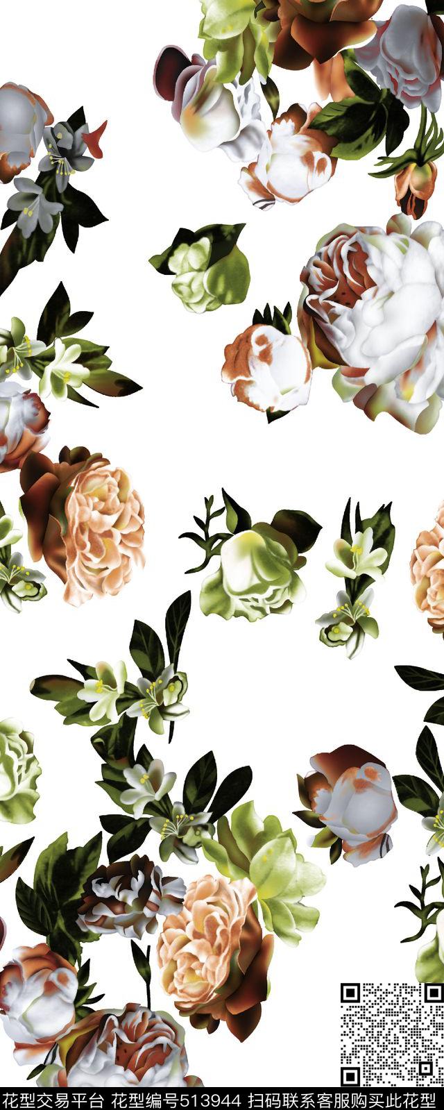 欧美风格潮流抽象数码印花华亿平台下载（图片编号: 513944） - 瓦栏（Walan）