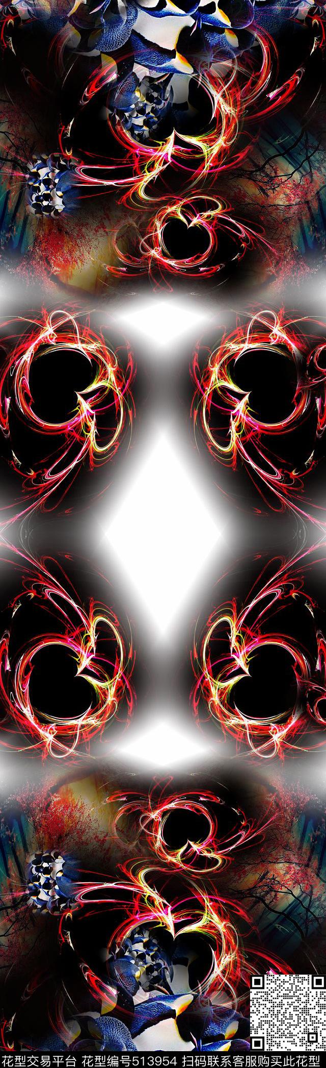 长巾大牌定位花数码印花华亿平台下载（图片编号: 513954） - 瓦栏（Walan）