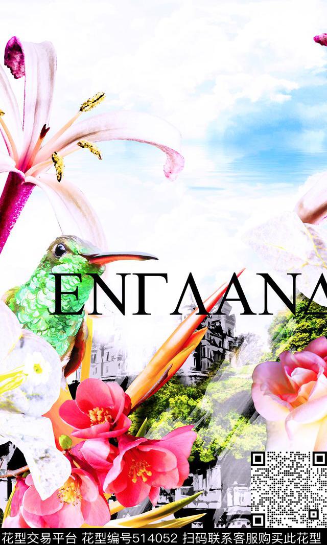 田园风花卉木刻数码印花华亿平台下载（图片编号: 514052） - 瓦栏（Walan）