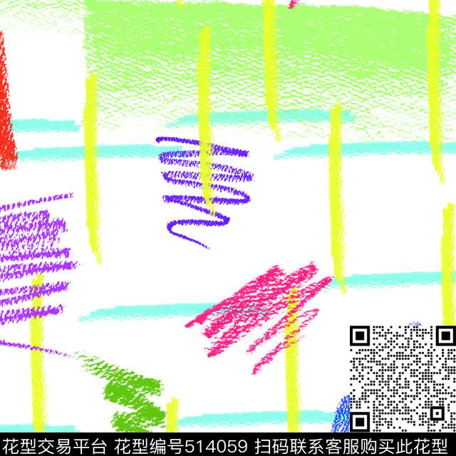 手绘笔触肌理传统印花华亿平台下载（图片编号: 514059） - 瓦栏（Walan）