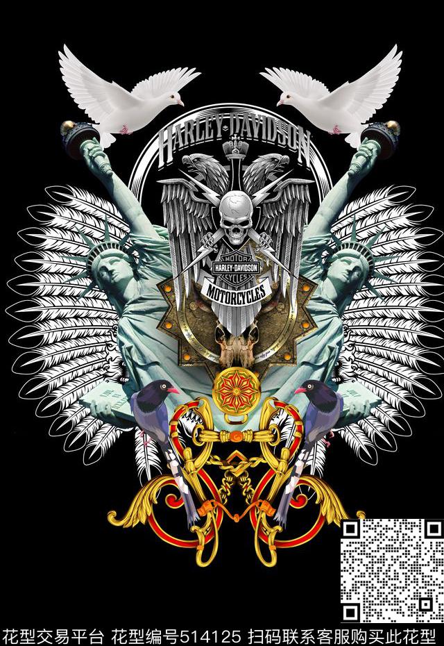 T恤卫衣潮流时尚定位男装数码印花华亿平台下载（图片编号: 514125） - 瓦栏（Walan）