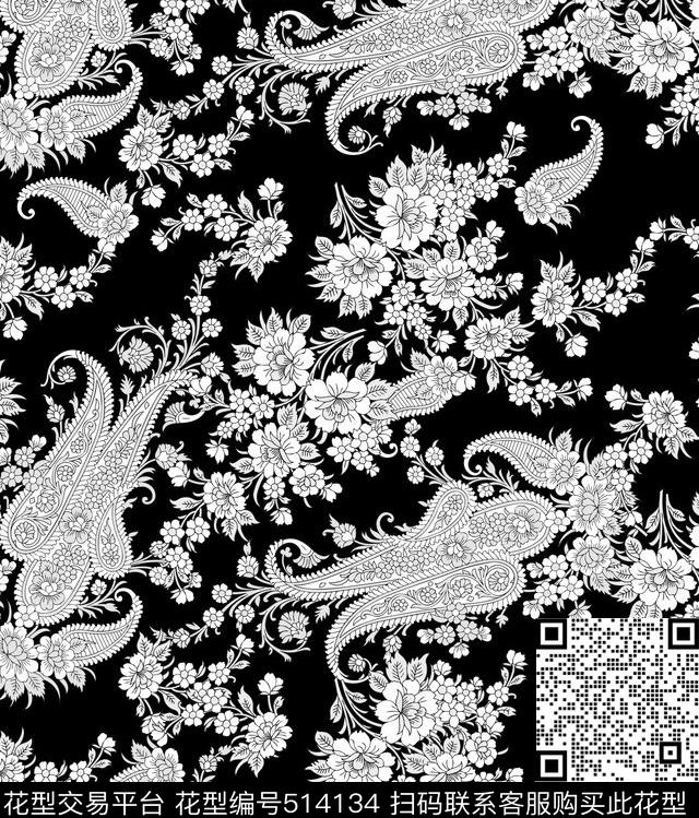 D$G风格传统印花佩斯利腰果花传统印花华亿平台下载（图片编号: 514134） - 瓦栏（Walan）
