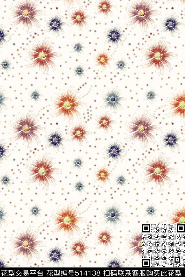 典雅花朵流行传统印花华亿平台下载（图片编号: 514138） - 瓦栏（Walan）