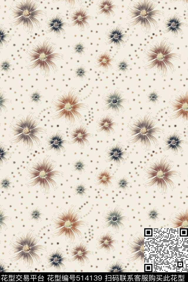 典雅花朵流行传统印花华亿平台下载（图片编号: 514139） - 瓦栏（Walan）