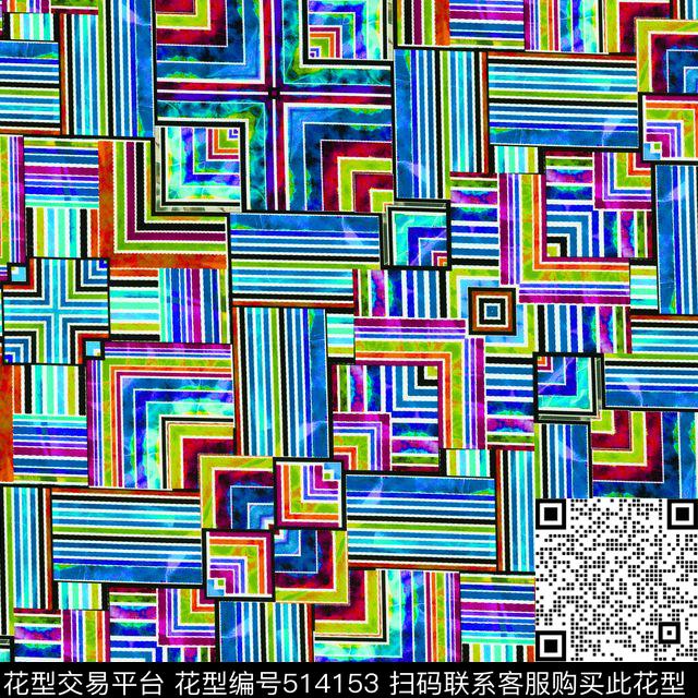 抽象大方短裤数码印花华亿平台下载（图片编号: 514153） - 瓦栏（Walan）