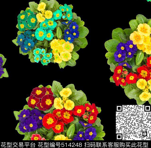 数码花卉花卉小花花卉数码印花华亿平台下载（图片编号: 514248） - 瓦栏（Walan）