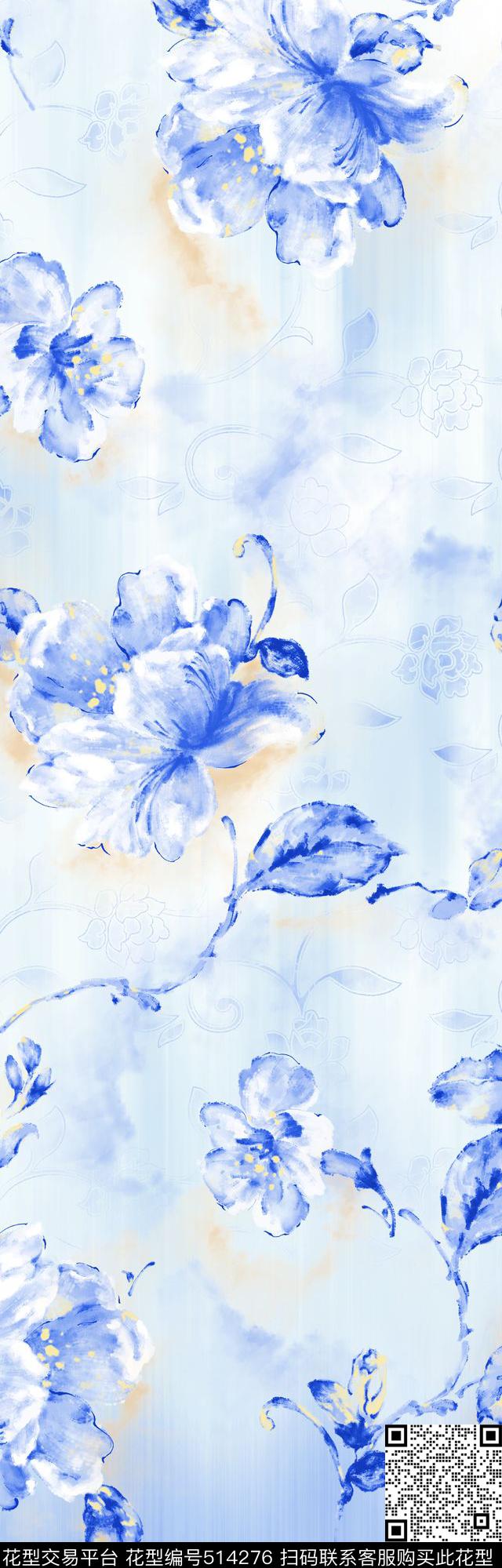 欧美风格潮流抽象数码印花华亿平台下载（图片编号: 514276） - 瓦栏（Walan）