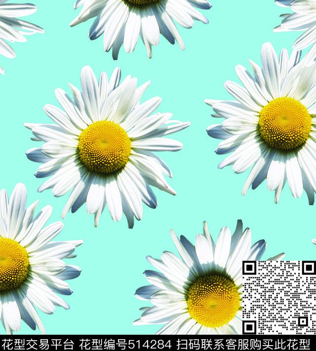 时尚菊花2016年流行色素大菊花华亿平台家纺女装通用华亿平台数码印花华亿平台下载（图片编号: 514284） - 瓦栏（Walan）