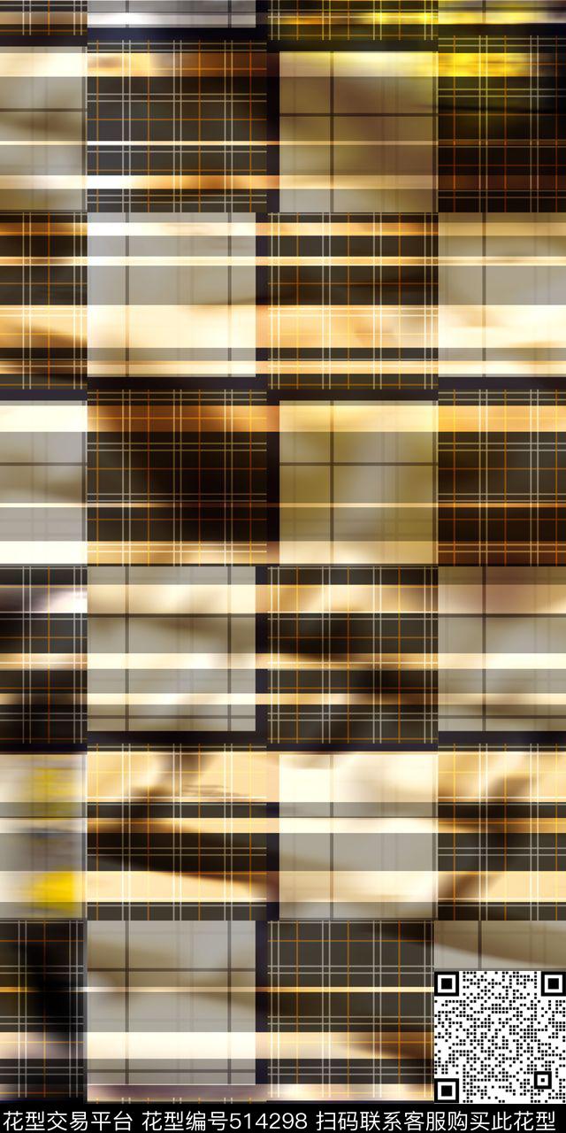 几何格子条子数码印花华亿平台下载（图片编号: 514298） - 瓦栏（Walan）