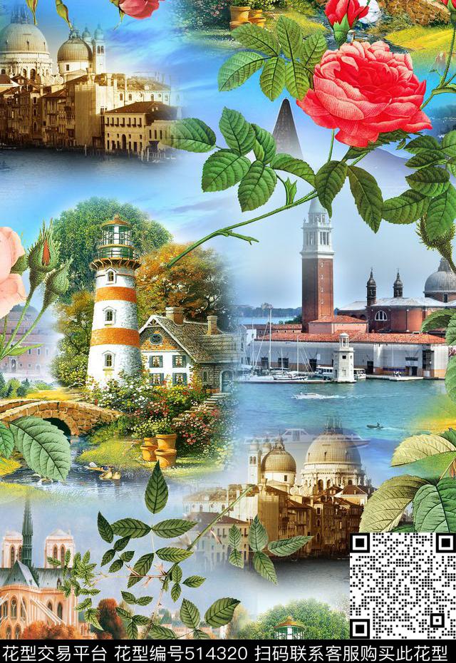 最新时尚流行女装家纺名画数码印花华亿平台下载（图片编号: 514320） - 瓦栏（Walan）