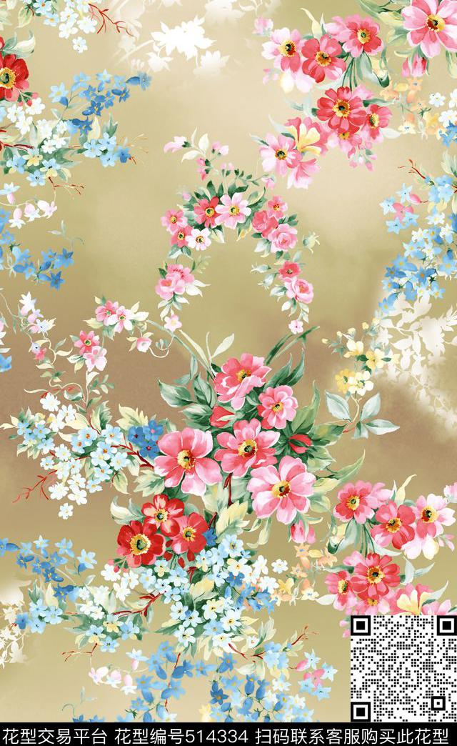 欧美风格潮流时尚数码印花华亿平台下载（图片编号: 514334） - 瓦栏（Walan）