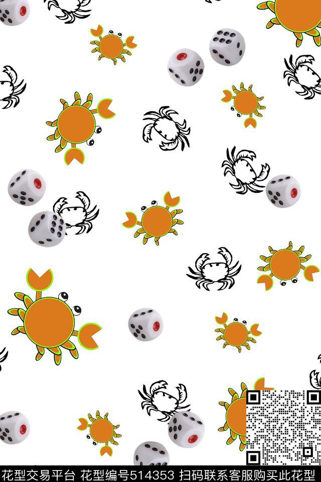 简约几何螃蟹筛子传统印花华亿平台下载（图片编号: 514353） - 瓦栏（Walan）